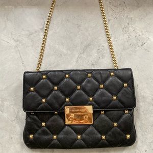 Michael Kors black leather envelope purse